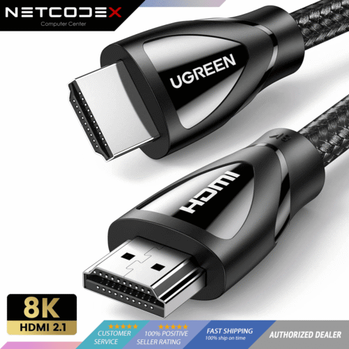 UGREEN 8K HDMI 2.1 2M Cable 48Gbps Ultra High Speed 4K 120Hz Braided HDMI Cable Dynamic HDR Vision HDR 10 eARC HD140 80403 - 2 Meters