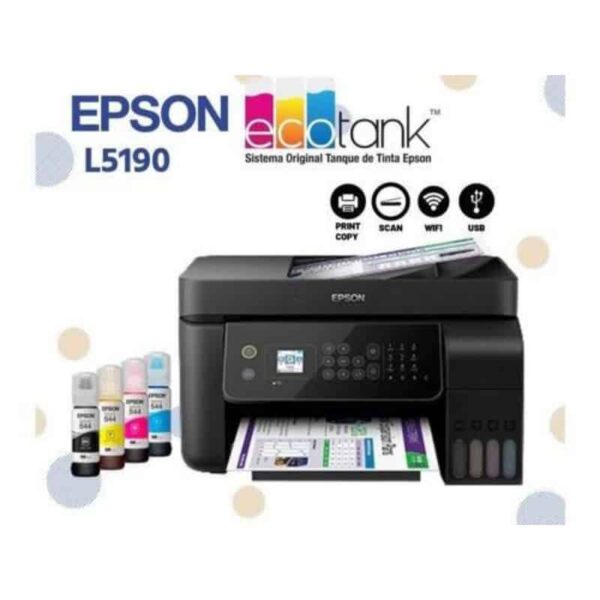 Epson L5190 Wi-Fi All-in-One Ink Tank Printer with ADF | Print, scan, copy, fax | 5190