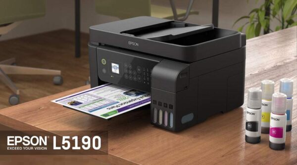 Epson L5190 Wi-Fi All-in-One Ink Tank Printer with ADF | Print, scan, copy, fax | 5190