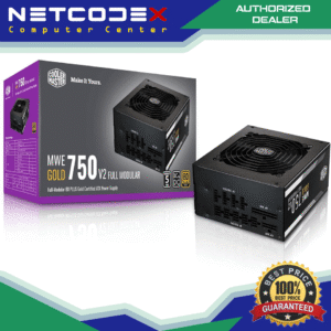 Cooler Master MWE Gold 750 V2 Full Modular, 750W, 80+ Gold Efficiency, 2 EPS Connectors, 120mm HDB Fan, Semi-fanless Operation -- MPE-7501-AFAAG-U2
