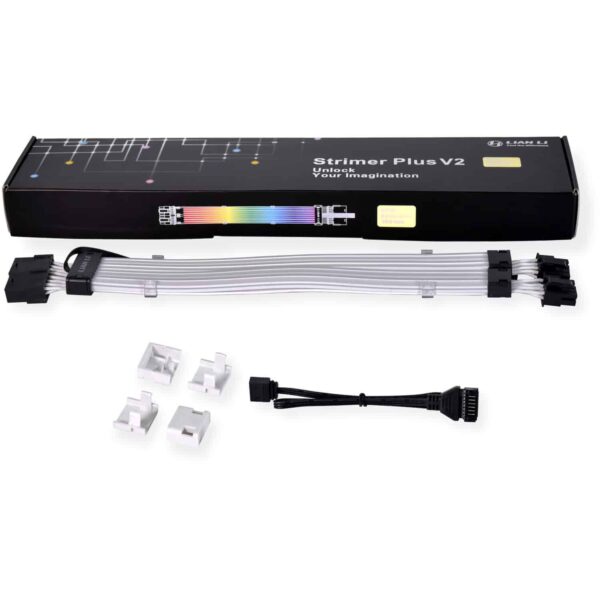 LIAN LI Strimer Plus V2 8 Pin (PW8-PV2) **New for 2022** - Addressable RGB VGA Power Cable-(No Controller Included ) - for Dual 8 PIN GPU Connector
