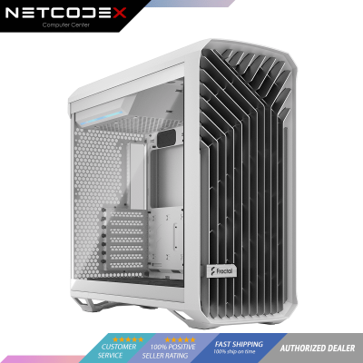 Fractal Design Torrent White TG Clear Tint (with Updated Fan Hub v1.1) E-ATX Tempered Glass Window High-Airflow Mid Tower Computer Case FD-C-TOR1A-03