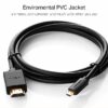 UGREEN HD127 Micro HDMI to HDMI 2.0 Cable 1.5M for GoPro 3D 4K 60Hz Male-Male High Premium Gold-plated HDMI Adapter for Phone Tablet HDTV Camera PC - 1.5 Meters 30102