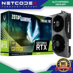 ZOTAC GAMING GeForce RTX 3070 Twin Edge OC 8GB GDDR6 256-bit 14 Gbps PCIE 4.0 Gaming Graphics Card, IceStorm 2.0 Advanced Cooling, White LED Logo Lighting, ZT-A30700H-10P