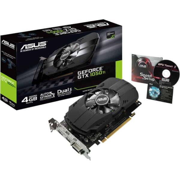 ASUS GeForce GTX 1050 Ti 4GB PHOENIX Fan Edition DVI-D HDMI DP 1.4 Gaming Graphics Card 1050Ti PH-GTX1050Ti-4G