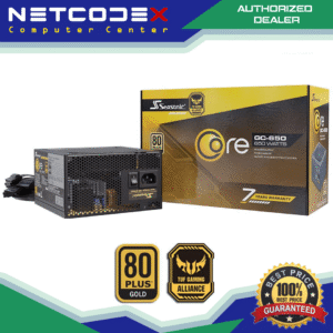 Seasonic Core GC-650,650W 80 Gold, TUF Gaming Alliance, Direct Output, Smart & Silent Fan Control, 140MM Compact Size, Silent Temperature Control, Perfect Power Supply for Gaming and Various Application, SSR-650LC