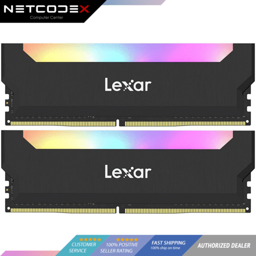 Lexar Hades 16GB Kit (8GBx2) RGB LED Lightning, DDR4 3600 MHz DRAM  1.35v 18-22-22-42 CL 19 Desktop Memory for Gaming -- LD4BU008G-R3600GDLH