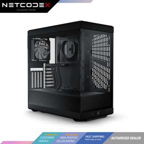 HYTE Y40 Mainstream Vertical GPU Case ATX Mid Tower Gaming Case with PCI Express 4.0 x 16 Riser Cable Included, Black - CS-HYTE-Y40-B
