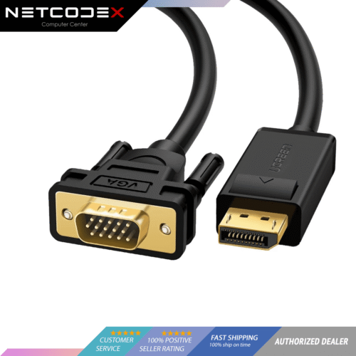 UGREEN DP105 DP Male to VGA Male V1.1 1.5M Cable Black DisplayPort to VGA 10247 - 1.5 Meters