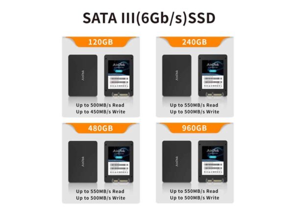 Airdisk 120GB S10 SATA 3 2.5" Internal SSD - 2 years warranty, Up to 550MB/s read, Black, local PH release, AS10X-120GB1G