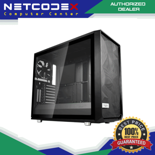 Fractal Design Meshify S2 Black ATX Modular High-Airflow Light Tint Tempered Glass Window Mid Tower Computer Case, Blackout FD-CA-MESH-S2-BKO-TGL