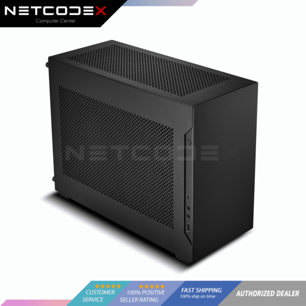 Lian Li A4-H2O Anodized Black PCIe Gen4 small form factor PC desktop case, SFX, SFX-L PSU support - A4-H20 X4 (A4-H20X4) - Black