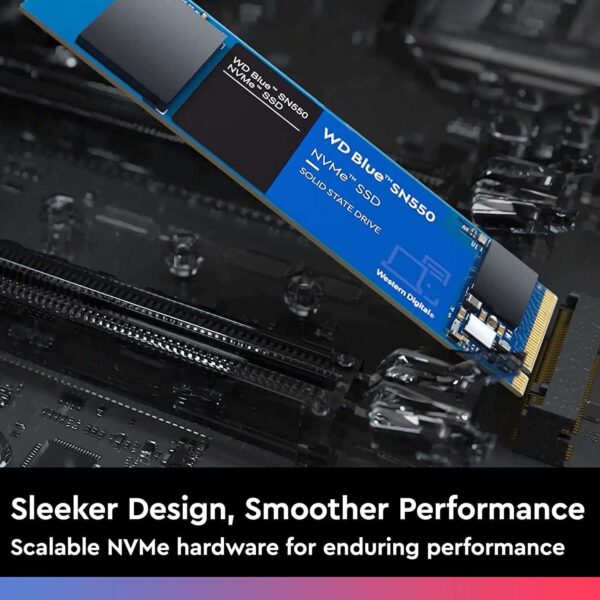 Western Digital 500GB WD Blue SN550 NVMe Internal SSD - Gen3 x4 PCIe 8Gb/s, M.2 2280, 3D NAND, Up to 2,400 MB/s - WDS500G2B0C