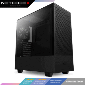 NZXT H510 Flow - CA-H52FB-01 - Compact ATX Mid-Tower PC Gaming Case - Perforated Front Panel - Tempered Glass Side Panel - Cable Management System - Water-Cooling Ready - Black