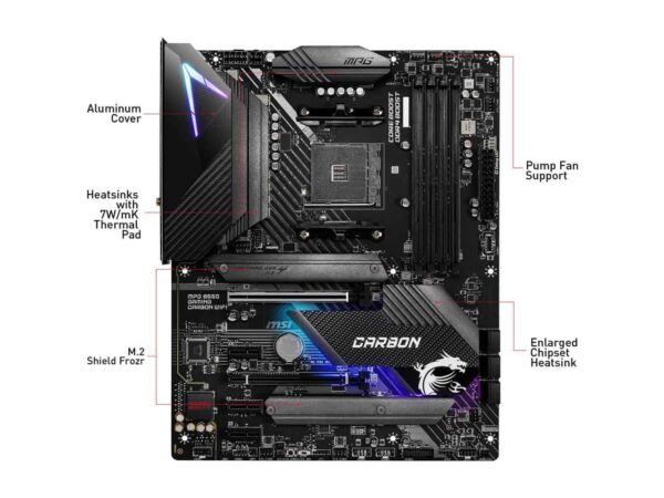 26f93483c90b993b064341074d839aea.jpg MSI MPG B550 Gaming Carbon WiFi Gaming Motherboard (AMD AM4, DDR4, PCIe 4.0, SATA 6Gb/s, Dual M.2, USB 3.2 Gen 2, HDMI/DP, Wi-Fi 6 AX, ATX, AMD Ryzen 5000 Series Processors)