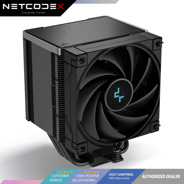 DeepCool AK500 ZERO DARK CPU Air Cooler 240w TDP Giant Heatsink 90mm Thickness with 5 Copper Heat Pipes BBHT Technology ALL-BLACK CPU Cooler 120mm PWM Fan for AMD AM5/AM4 Intel LGA 1700/1200/1151/1155 - R-AK500-BKNNMT-G-1