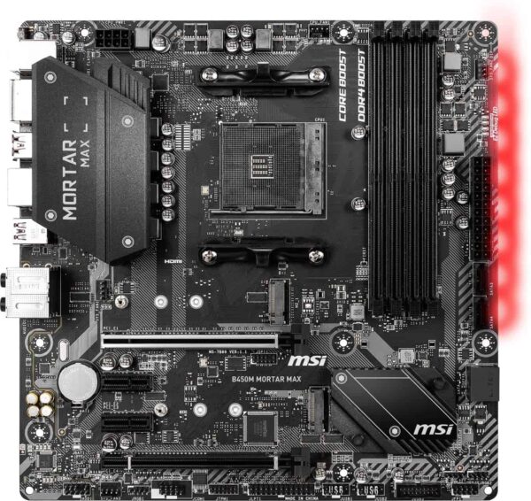 MSI B450M Mortar Max Socket AM4 AMD B450 DDR4 Micro ATX Motherboard (B450M MORTAR MAX)