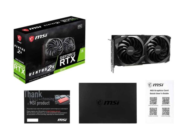MSI GeForce RTX 3070 DirectX 12 RTX 3070 VENTUS 2X OC 8GB 256-Bit GDDR6 PCI Express 4.0 HDCP Ready Video Card