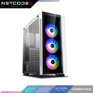 DeepCool MATREXX 55 V3 ADD-RGB WHITE 3F Mid-Tower ATX Case, E-ATX Support, Tempered Glass Panels, Three Included ARGB Fans, Motherboard Sync and Front I/O RGB Control, White - DP-ATX-MATREXX55V3-AR-WH