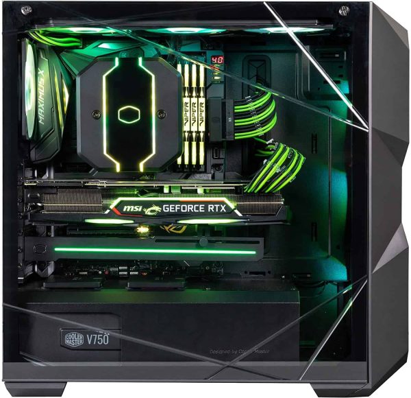 Cooler Master MasterBox TD500 Mesh Airflow ATX Mid-Tower with Polygonal Mesh Front Panel, Crystalline Tempered Glass, E-ATX Up to 10.5", Three 120mm ARGB Fans & ARGB Lighting System - Black