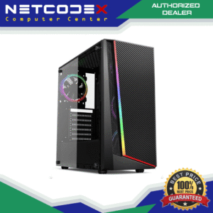 Trendsonic Roba RO11A-B Tempered Glass ATX Computer Case 1x ARGB Fan Included ARGB Strip In Front