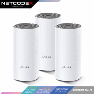 TP-Link Deco E4 AC1200 Dual Band 2.4GHz 300Mbps & 5GHz 867Mbps Whole Home Mesh Wi-Fi System (3-Pack) Qualcomm CPU Seamless Roaming Mesh Wifi MU-MIMO 802.11 k/v/r Router