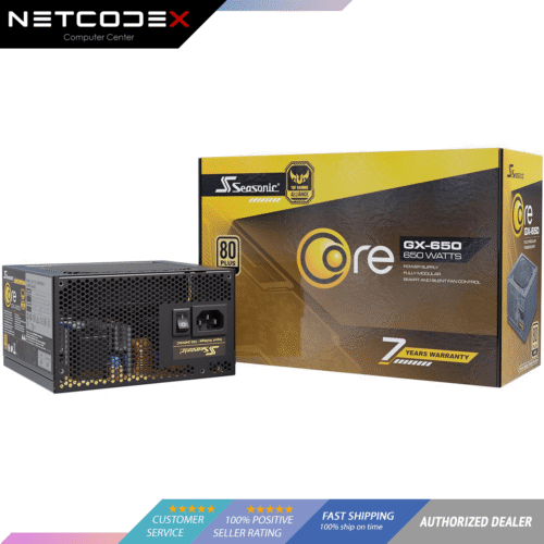 Seasonic CORE GX-650, 650W 80+ Gold Full-Modular, Fan Control in Silent and Cooling Mode, Perfect Power Supply for Gaming and Various Application, SSR-650LX