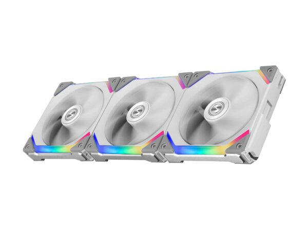 LIAN LI UNI FAN SL120 RGB WHITE 3X 3PACK 12CM/120MM FAN PACK WITH CONTROLLER | UF-SL120-3W | SL 120 | 3 in 1 | 3in1