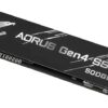 GIGABYTE AORUS Nvme Gen4 M.2 500GB PCI-Express 4.0 Interface High Performance Gaming, 3D TLC NAND Flash, External DDR Cache Buffer, SSD GP-AG4500G