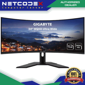 GIGABYTE G34WQC 34" 144Hz Curved Gaming Monitor, 3440 x 1440 VA 1500R Display, 1ms(MPRT), 87% DCI-P3, VESA Display HDR400, FreeSync Premium, 2x DisplayPort 1.4, 2x HDMI 2.0 - GP-G34WQC-A-AP