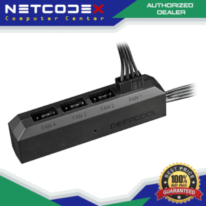 DEEPCOOL FH-04 PWM Fan Hub, Supports up to 4 Fans (3-pin or 4-pin), Occupying only One 4-pin Motherboard Header (System Fan or CPU Fan) DP-F04PWM-HUB