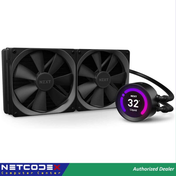 NZXT Kraken Z Series Z63 280mm **LGA 1700 bracket included** - RL-KRZ63-01 - AIO RGB CPU Liquid Cooler - Customizable LCD Display - Improved Pump - Powered by CAM V4 - RGB Connector - Aer P 140mm Radiator Fans (2 Included) LGA1700 Support