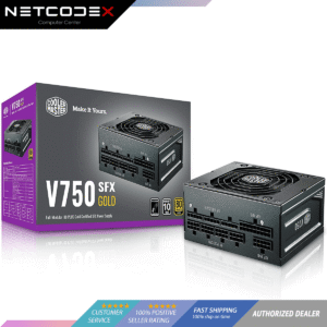 Cooler Master V750 SFX Gold *NEW REVISED VERSION** Full Modular, 750W, 80+ Gold Efficiency, CM, ATX Bracket Included, Quiet FDB Fan, SFX Form Factor