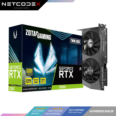 ZOTAC Gaming GeForce RTX 3060 Twin Edge 12GB GDDR6 192-bit 15 Gbps PCIE 4.0 Gaming Graphics Card, IceStorm 2.0 Cooling, Active Fan Control, Freeze Fan Stop, ZT-A30600E-10M