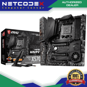 MSI Meg X570 Unify Motherboard (AMD AM4, DDR4, PCIe 4.0, SATA 6GB/s, M.2, USB 3.2 Gen 2, Ax Wi-Fi 6, Bluetooth 5, ATX)