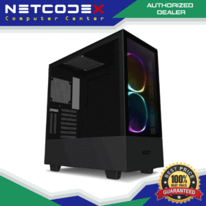 NZXT H510 Elite Black - Premium Mid-Tower ATX Case PC Gaming Case - Dual-Tempered Glass Panel - Front I/O USB Type-C Port - Vertical GPU Mount - Integrated RGB Lighting - Water-Cooling Ready - 2 Aer RGB 2 140mm included - CA-H510E-B1