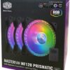 Cooler Master MasterFan MF120 Prismatic 3-in-1 (3-pack) Fan w/Controller Addressable RGB 120mm w/ Radiant Crystalline Lighting Effect-Crystallized Loop w/Tri-Loop ARGB Lighting, 24+6 Individually controlled LEDs, A-RGB PC Case Fan (MFY-B2DN-203PA-R1)