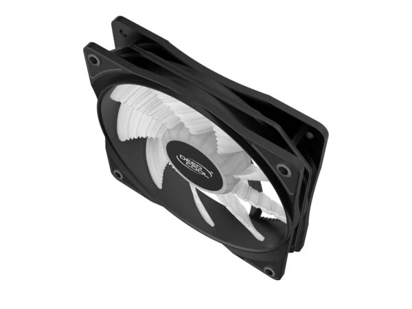 DEEPCOOL RF120 W Single Color LED Fan ( RF120W ) - 120mm 9-Blade White LED Cooling Fan with 3-pin/LP4 Power Connector DP-FLED-RF120-WH