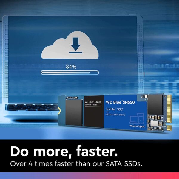 Western Digital 500GB WD Blue SN550 NVMe Internal SSD - Gen3 x4 PCIe 8Gb/s, M.2 2280, 3D NAND, Up to 2,400 MB/s - WDS500G2B0C