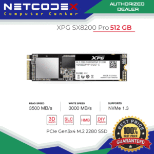 XPG SX8200 Pro 512GB 3D NAND NVMe Gen3x4 PCIe M.2 2280 Solid State Drive R/W 3500/3000MB/s SSD ADATA ASX8200PNP-512GT-C