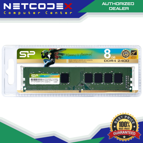 Silicon Power 8GB (1 x 8GB) DDR4 2400 CL 17 (PC4 19200) 288-Pin 2400mhz DDR4 SDRAM Desktop Memory Model # SP008GBLFU240B02