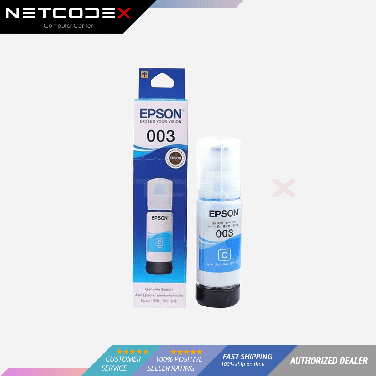 Buy Epson 003 C13t00v200 Cyan Genuine Ink Bottle For L1110 L3100 L3101 L3110 L3150 L5190 2542