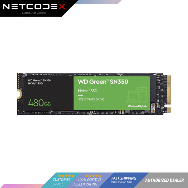 Western Digital 480GB WD Green SN350 NVMe Internal SSD Solid State Drive - Gen3 PCIe, M.2 2280, Up to 2,400 MB/s - WDS480G2G0C