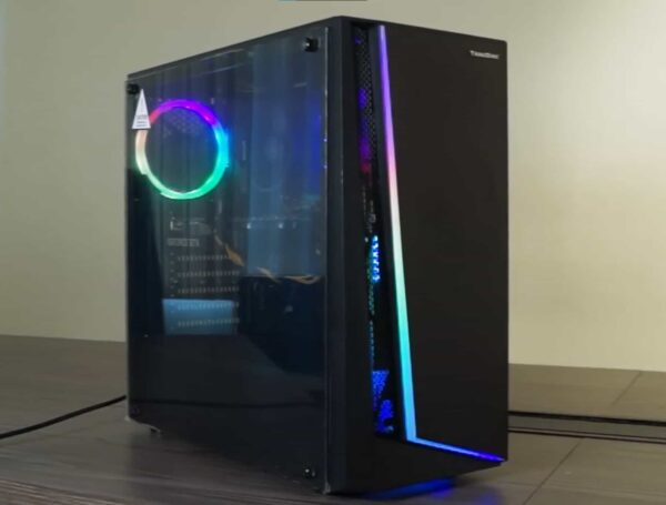Trendsonic Roba RO11A-B Tempered Glass ATX Computer Case 1x ARGB Fan Included ARGB Strip In Front