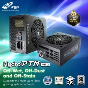 FSP HYDRO PTM PRO 750W 80+ Platinum Fully Modular 92% Efficiency Power Supply with 0% Fan Silent SLI and Crossfire Ready - HPT2-750M