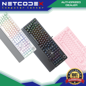 Fantech MK853 Maxpower Mechanical Gaming Keyboard (RED SWITCH) Pink / White / Black / MK 853 / MK-853 / Sakura Pink (white light source) / White and Black (RGB) / Physical Volume Knob / Mech