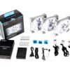 LIAN LI UNI FAN SL120 RGB WHITE 3X 3PACK 12CM/120MM FAN PACK WITH CONTROLLER | UF-SL120-3W | SL 120 | 3 in 1 | 3in1