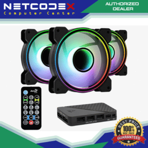 Aerocool Mirage 12 Pro ARGB 120mm Triple Fan Kit with RGB Hub 3pack 3 in 1 Fan Hub and Controller Included