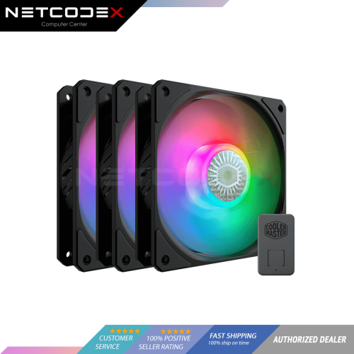 Cooler Master Sickle Flow 120 ARGB 3 in 1 Fan / Black Edition Case Fan with Controller - MFX-B2DN-183PA-R1