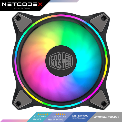 Cooler Master MasterFan MF120 Halo Duo-Ring Addressable RGB Lighting 120mm A-RGB PC Case Fan (MFL-B2DN-18NPA-R1) - 1pc